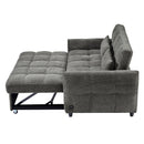 Loveseat Sofa Pull-Out Bed With Adjustable Backrest, 3 USB Ports And 2 Lumbar Pillows For Living Room