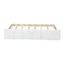 Full Bed with Bookcase,Twin Trundle,Drawers,White