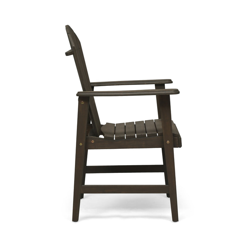 Outdoor Weather Resistant Acacia Wood Adirondack Dining Chairs (Set of 2)