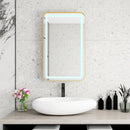 Rectangle Medicine Cabinet Mirror Bathroom Mirror With Storage Wall Mounted Medicine Mirror Cabinet With LED - Gold