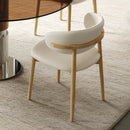 Round Glass Dining Table With Stainless Steel Legs And Chairs