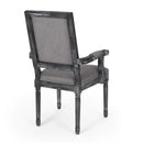 French Country Style Upholstered Dining Chair With Square Backrest