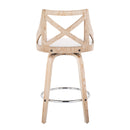 Charlotte - Farmhouse Fixed Height Counter Stool With Swivel And Round Footrest (Set of 2)
