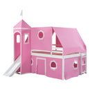 Loft Bed With Slide Tent And Tower Fun Playhouse Design