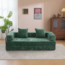 Convertible Floor Sofa Bed With Pillow Back Support Armrest