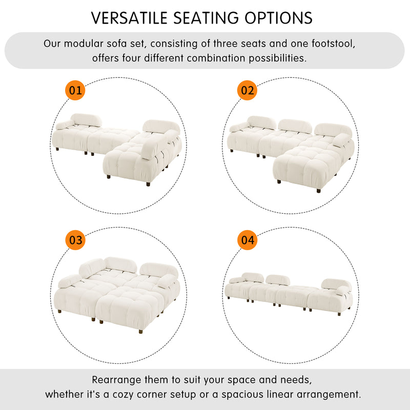 U_STYLE Upholstery Modular Convertible Sectional Sofa, L Shaped Couch with Reversible Chaise