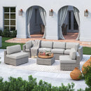 Outdoor Wicker Seating Group With Cushions