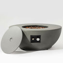 36" Propane Gas Fire Pit Table, 50000 Btu Round Steel Fire Pit With Tank Holder For Outside Patio Deck Garden Backyard - Gray