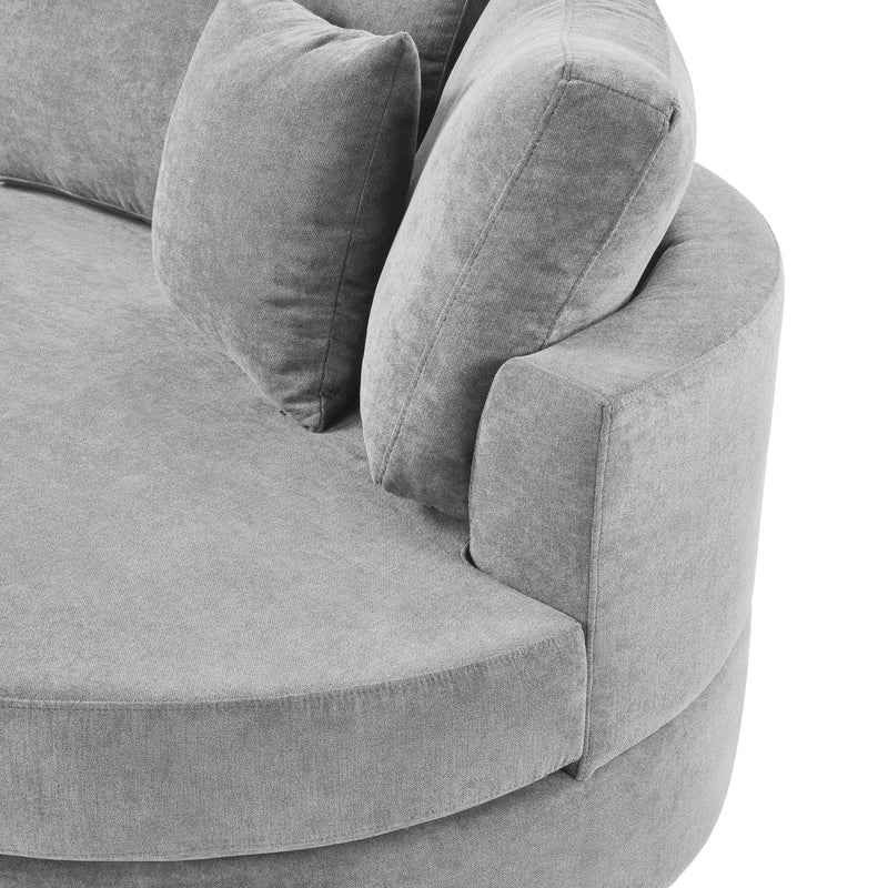 Modern 3 Seater Upholstered Sofa With Curved Design