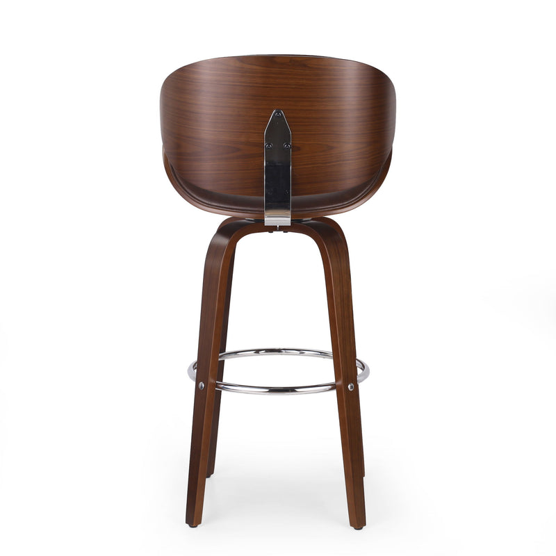 Lumos - Mid Century Modern Upholstered Swivel Barstool