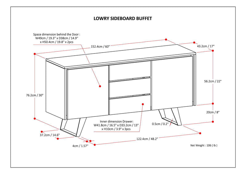 Lowry - Handcrafted Sideboard Buffet