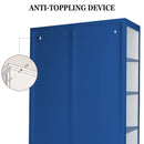 Double Glass Door Storage Cabinet with Adjustable Shelves and Feet Cold-Rolled Steel Sideboard Furniture for Living Room Kitchen BLUE