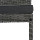 5 Pieces Outdoor Patio Wicker Bar Set, Bar Height Chairs With Non-Slip Feet And Fixed Rope, Removable Cushion, Acacia Wood Table Top - Brown / Gray