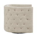 Swivel Chair With Tufted Barrel Design And Nailhead Accents