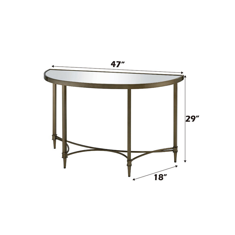 Aditya - Console Table With Mirror - Mirrored & Antique Brass