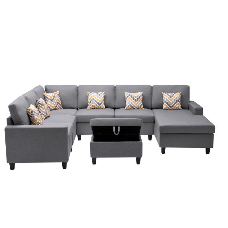 Nolan - 7 Piece Sectional Sofa With Pillows And Interchangeable Legs