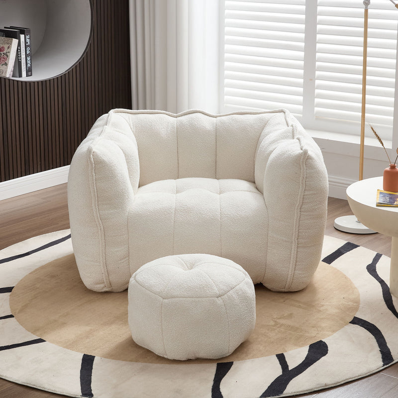 Soft Chenille Bean Bag Chair With High Resilient Foam