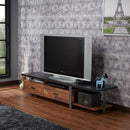 Elling - TV Stand - Walnut & Black - Atlantic Fine Furniture Inc