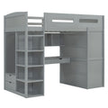 Loft Bed With Desk, Wardrobes, 4 Drawers And 4 Shelves