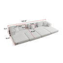 Modular L Shaped Floor Living Room Sofa Set With 6 Pillows