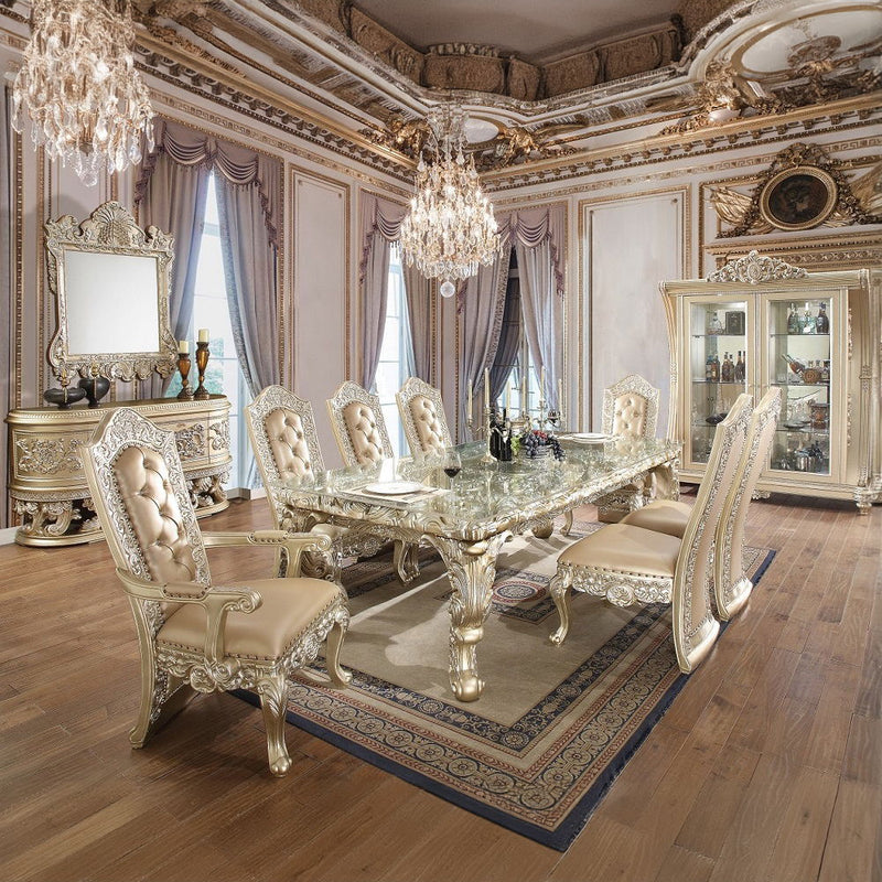 Vatican - Side Chair (Set of 2) - Synthetic Leather & Champagne Silver