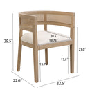 Contemporary Dining Chair Set With Rattan Backrest