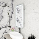 Rectangle Medicine Cabinet Mirror Bathroom Mirror With Storage Wall Mounted Medicine Mirror Cabinet With LED - Sliver