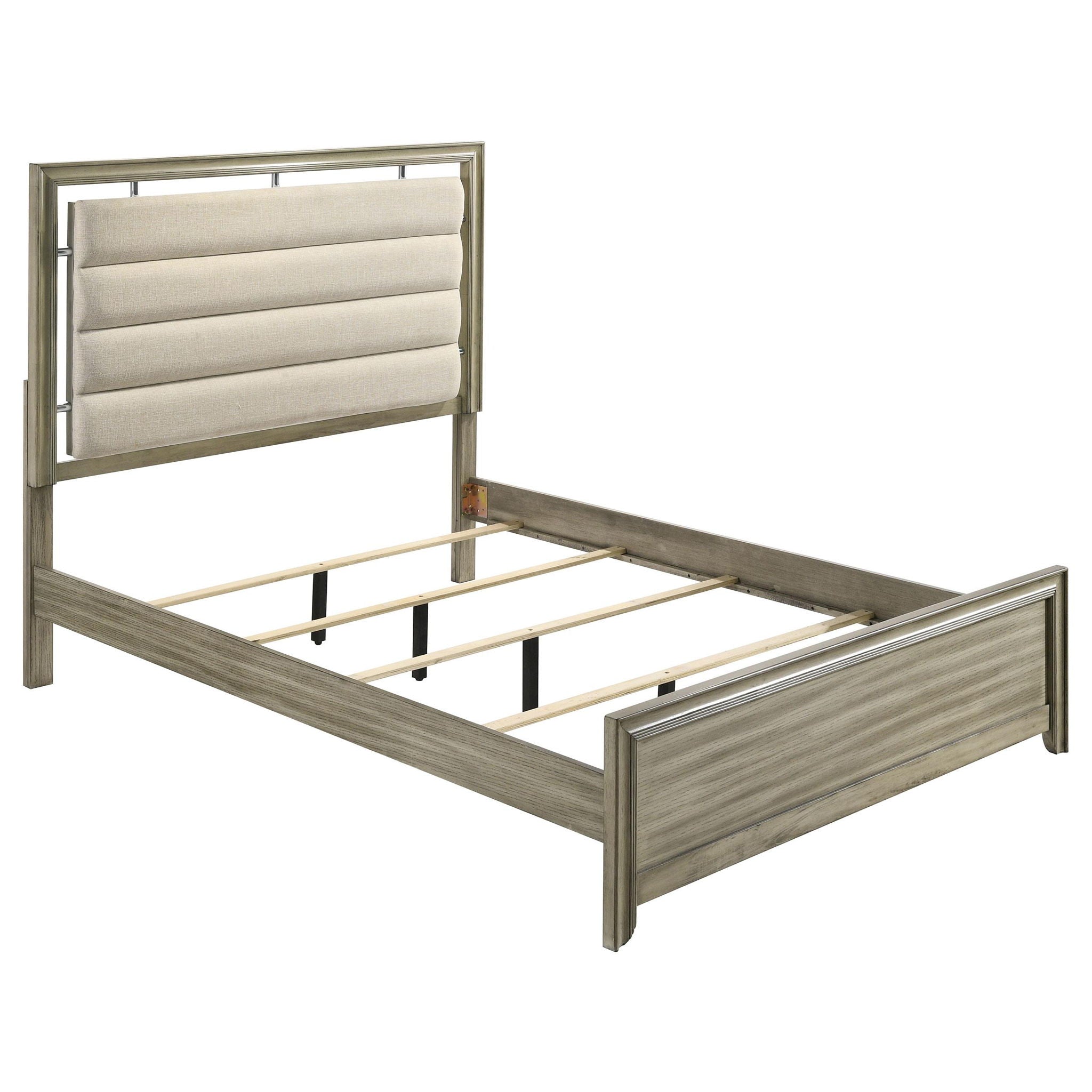 Giselle Wood Queen Panel Bed Rustic Beige