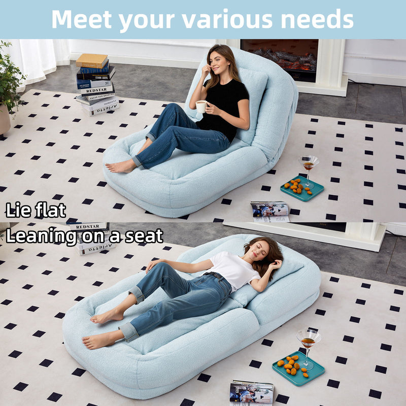 Contemporary Folding Sofa Chair With 5 Adjustable Positions For Gaming, Meditation, And Relaxation