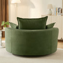 360° Swivel Accent Barrel Chair With Dual Layer Cushion And 3 Removable Pillows