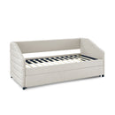 Elegant Daybed With Trundle Upholstered Tufted Sofa Bed