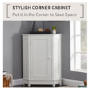 Bathroom Cabinet Triangle Corner Storage Cabinet With Adjustable Shelf Modern Style