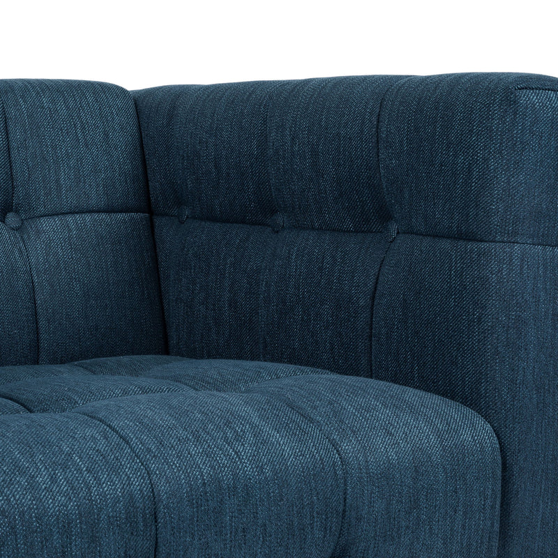 Contemporary Mid-Century Charm 3 Seater Sofa With Button Tufted Waffle Stitching