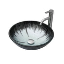 Crackle Vessel Sink With Pop Up Drain, Oval Bathroom Basin - Gray