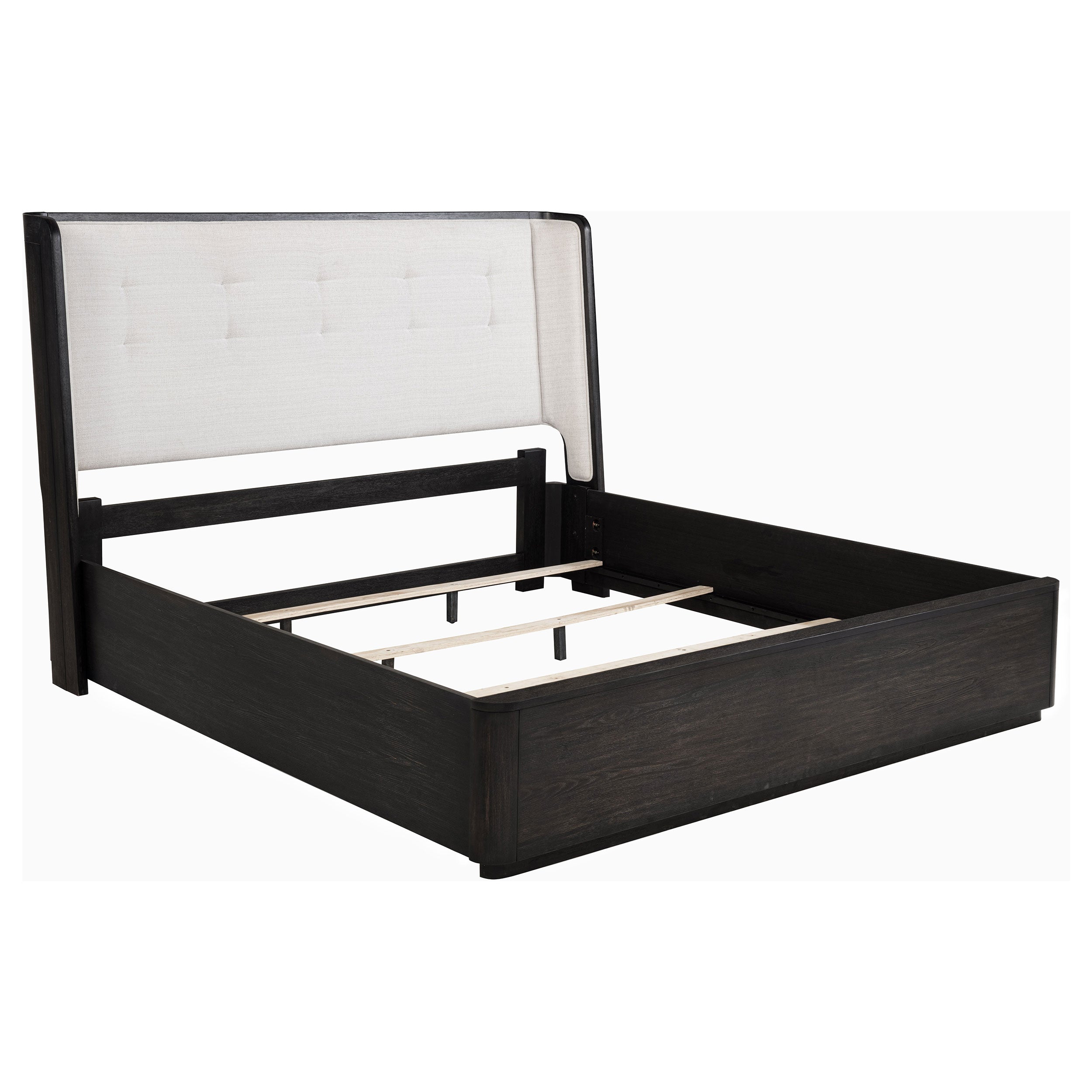 Leandro 55-inch California King Wingback Bed Burnished Black — view 1