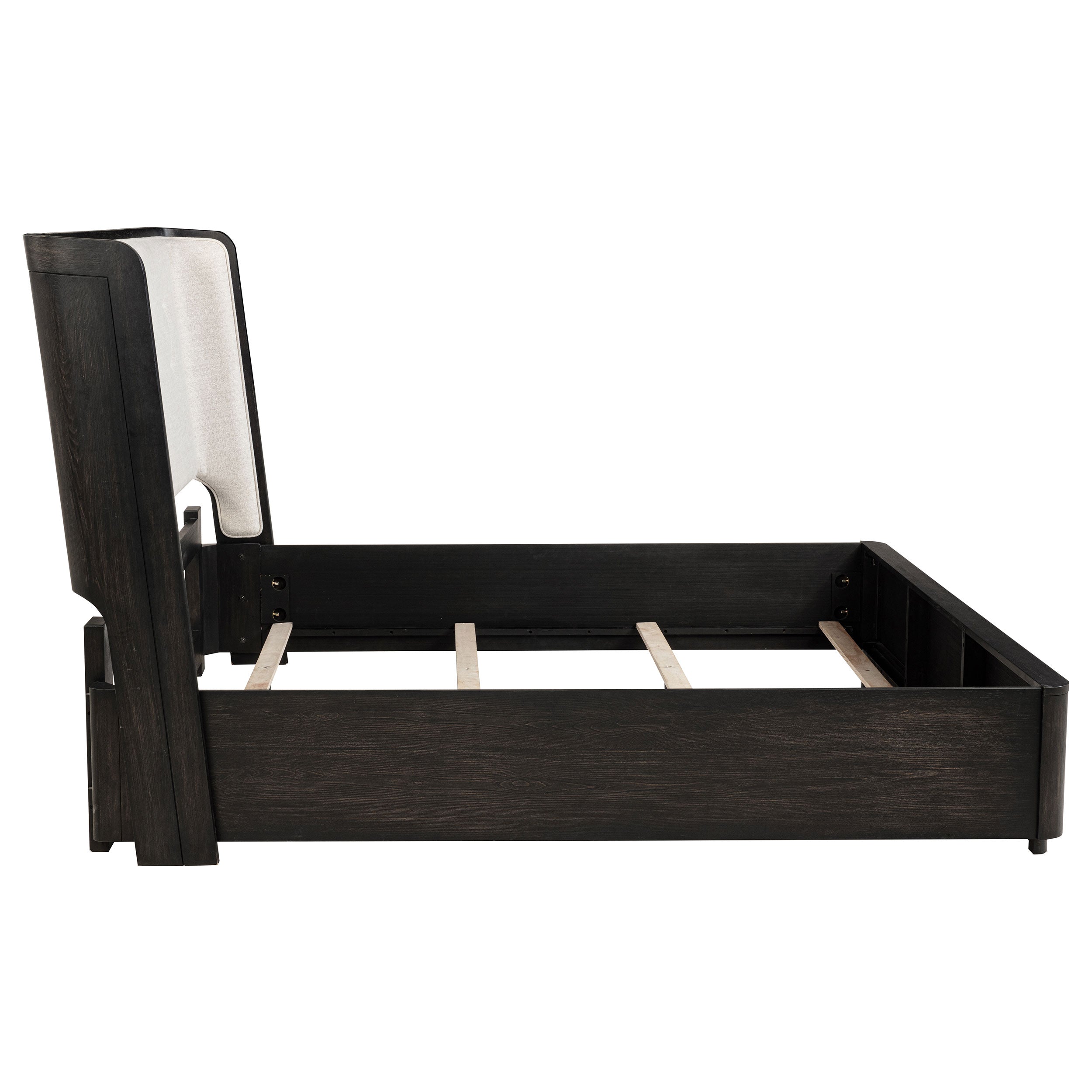 Leandro 55-inch California King Wingback Bed Burnished Black — view 6