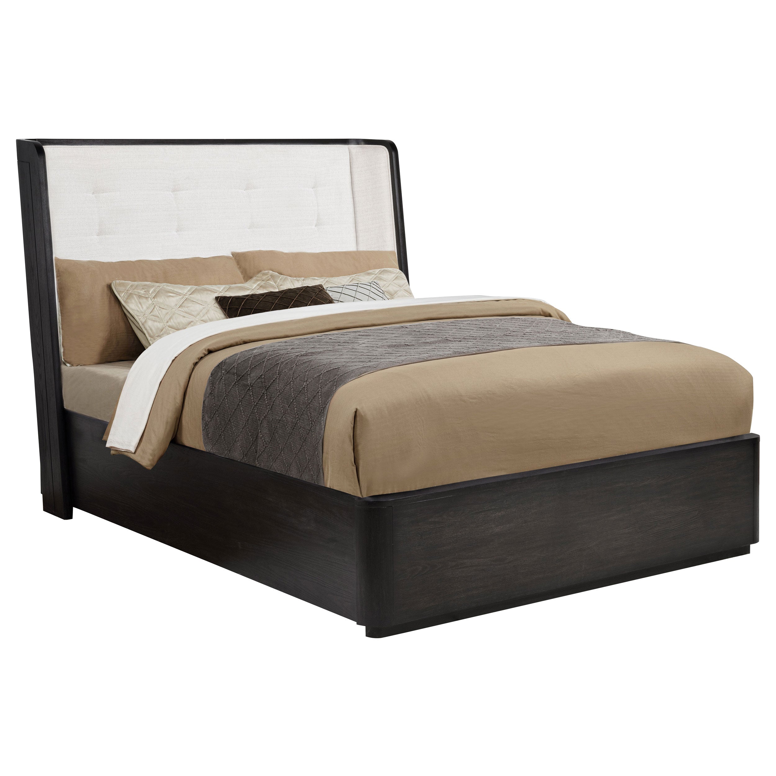 Leandro 55-inch Queen Wingback Bed Burnished Black — view 3