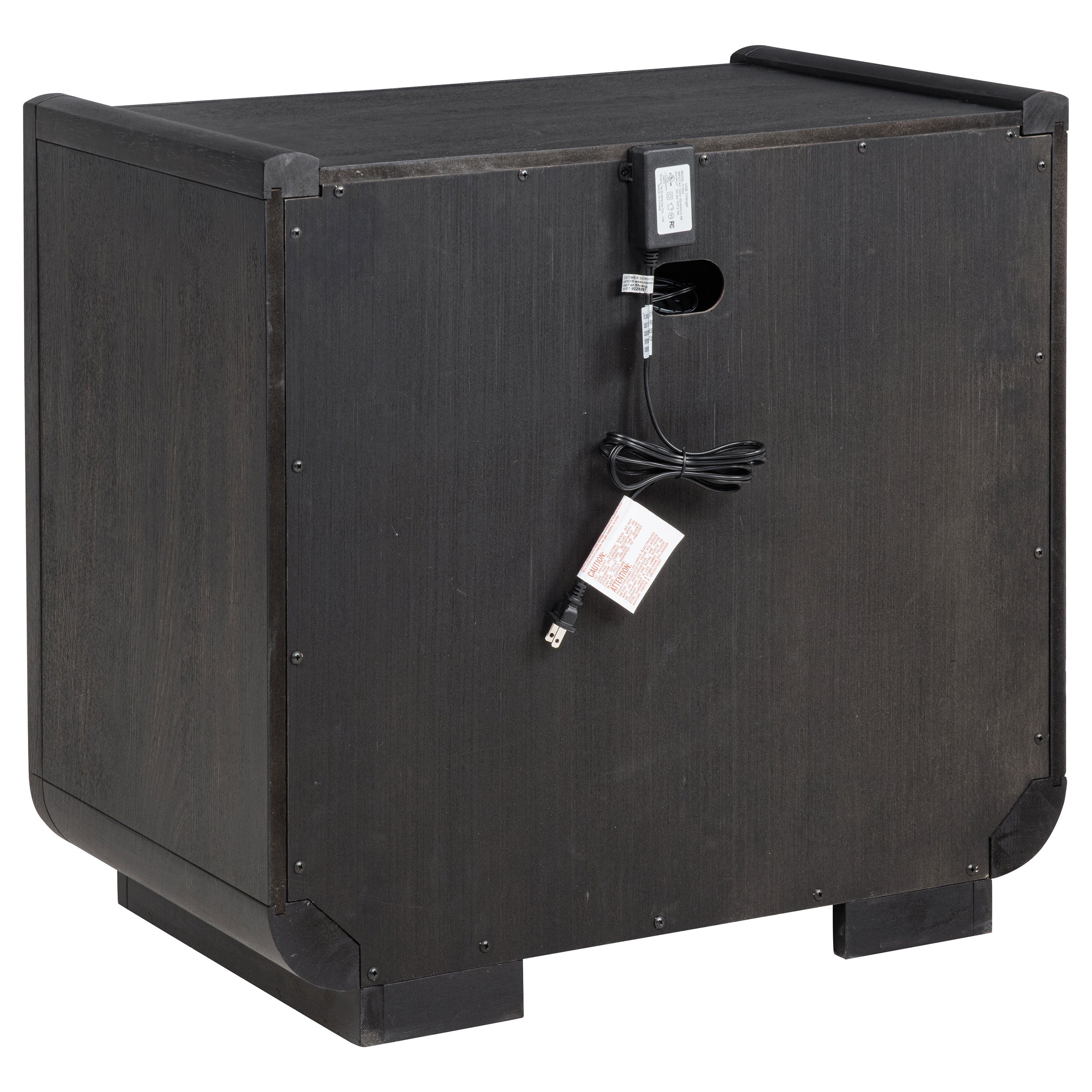 Leandro 2-drawer LED Nightstand with USB Burnished Black — view 6