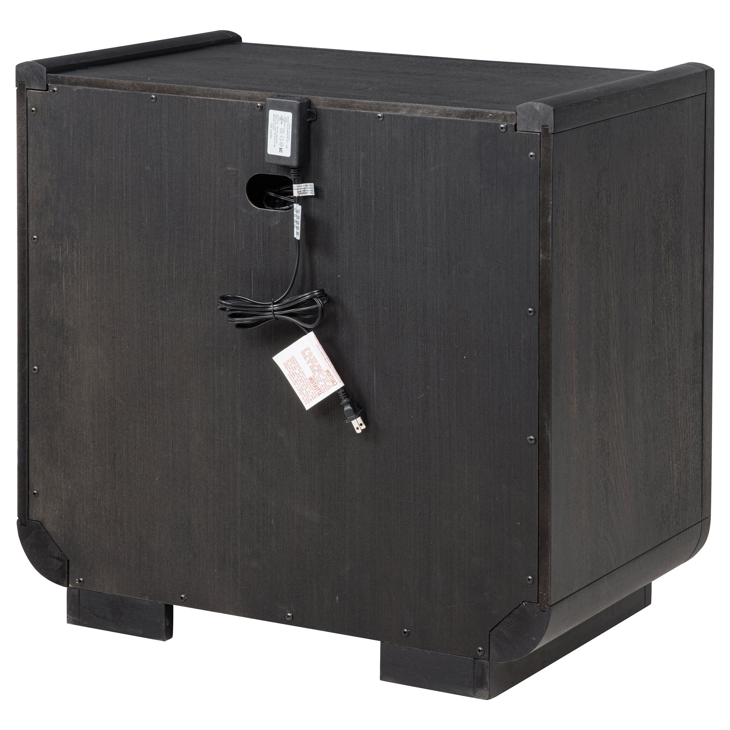 Leandro 2-drawer LED Nightstand with USB Burnished Black — view 8