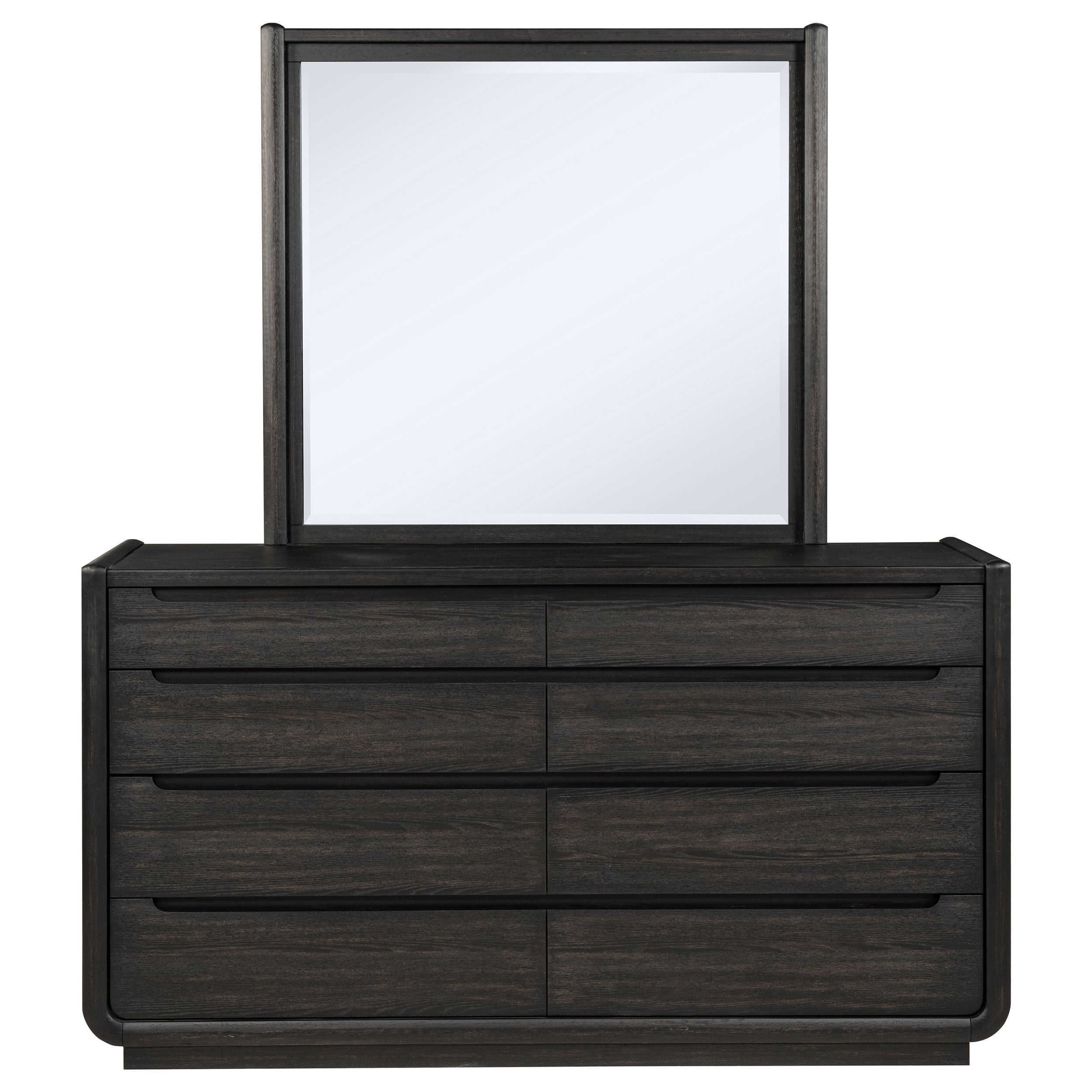 Leandro 8-drawer Bedroom Dresser with Mirror Burnished Black — view 3
