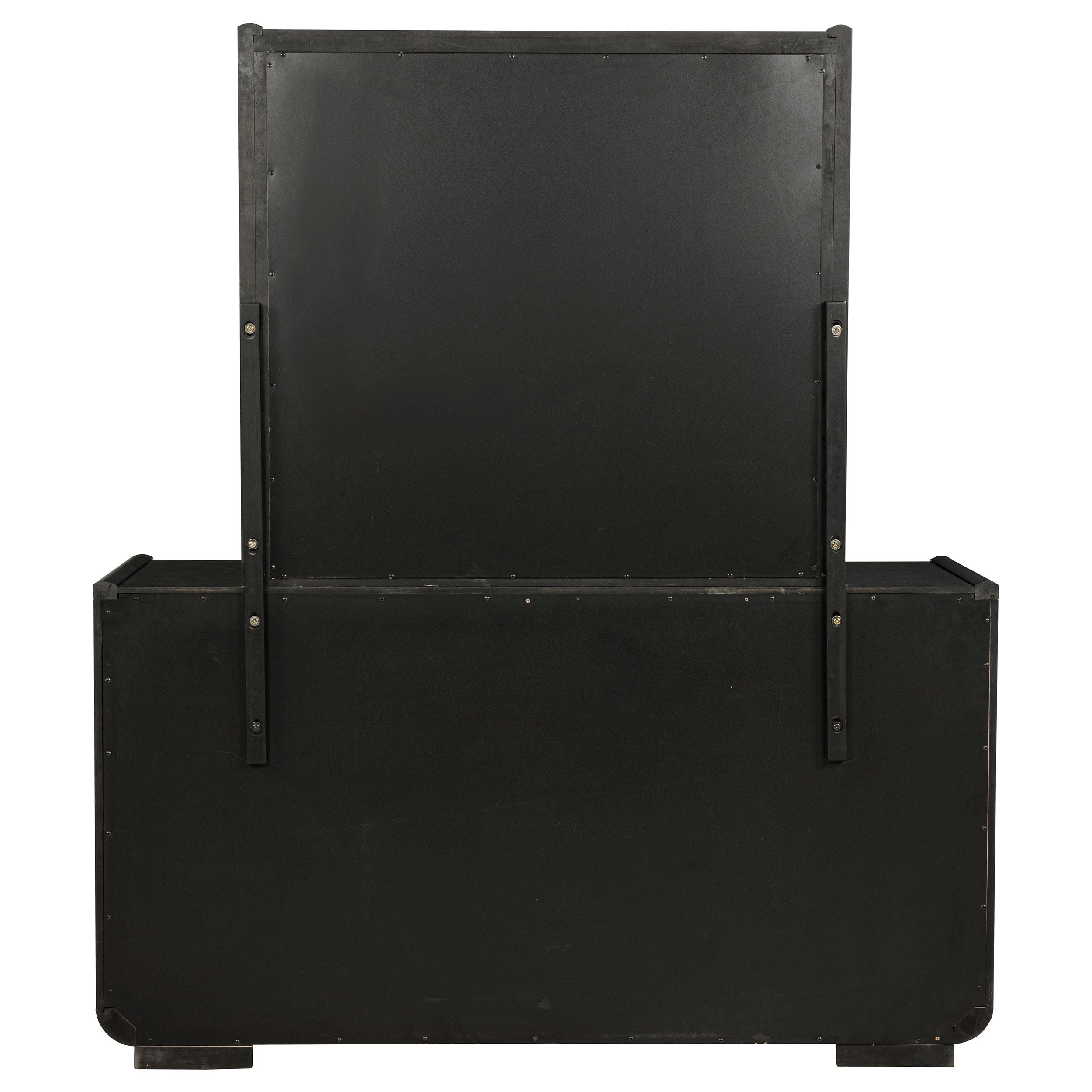 Leandro 8-drawer Bedroom Dresser with Mirror Burnished Black — view 7