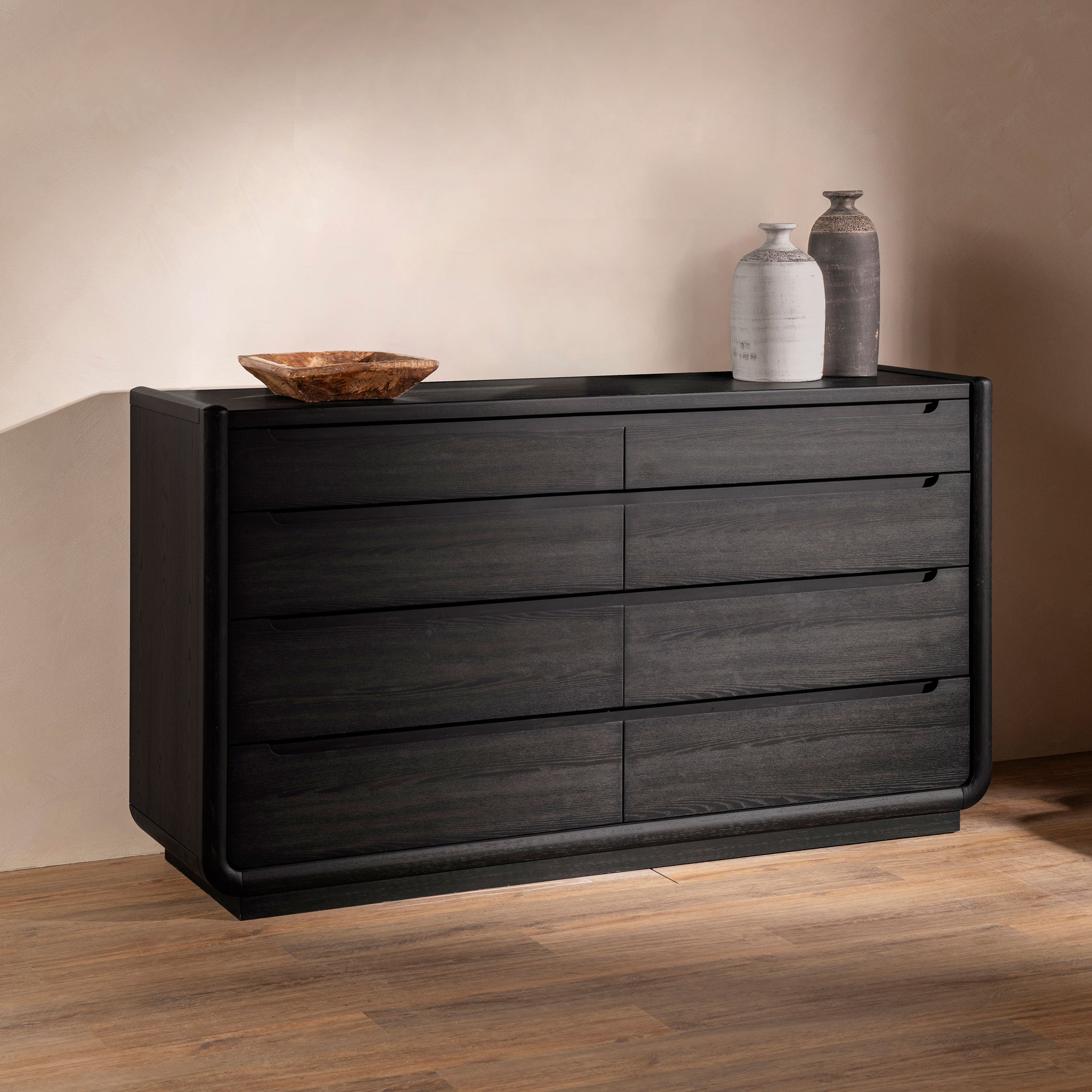Leandro 8-drawer Bedroom Dresser Cabinet Burnished Black — view 2