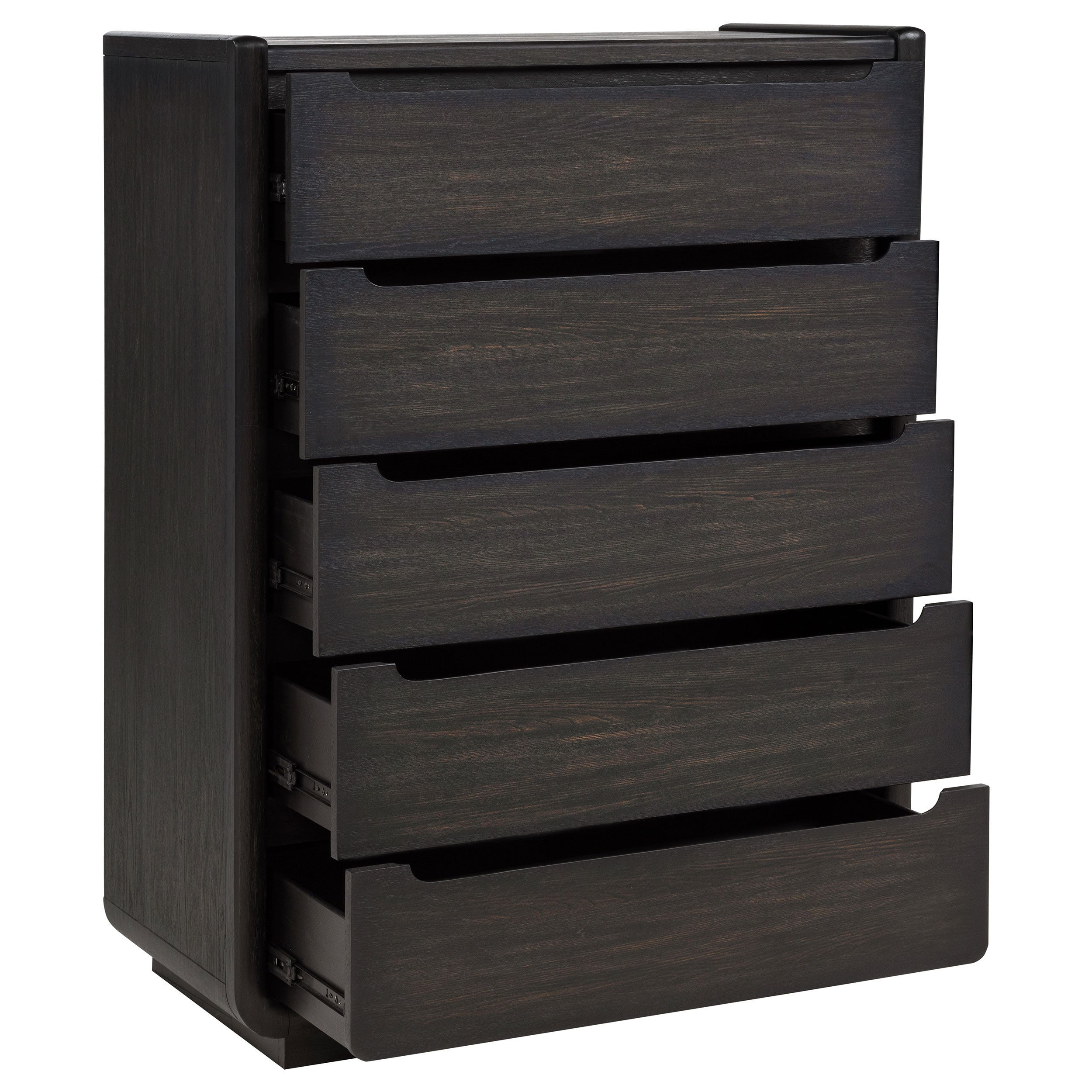 Leandro 5-drawer Bedroom Chest of Drawers Burnished Black — view 10