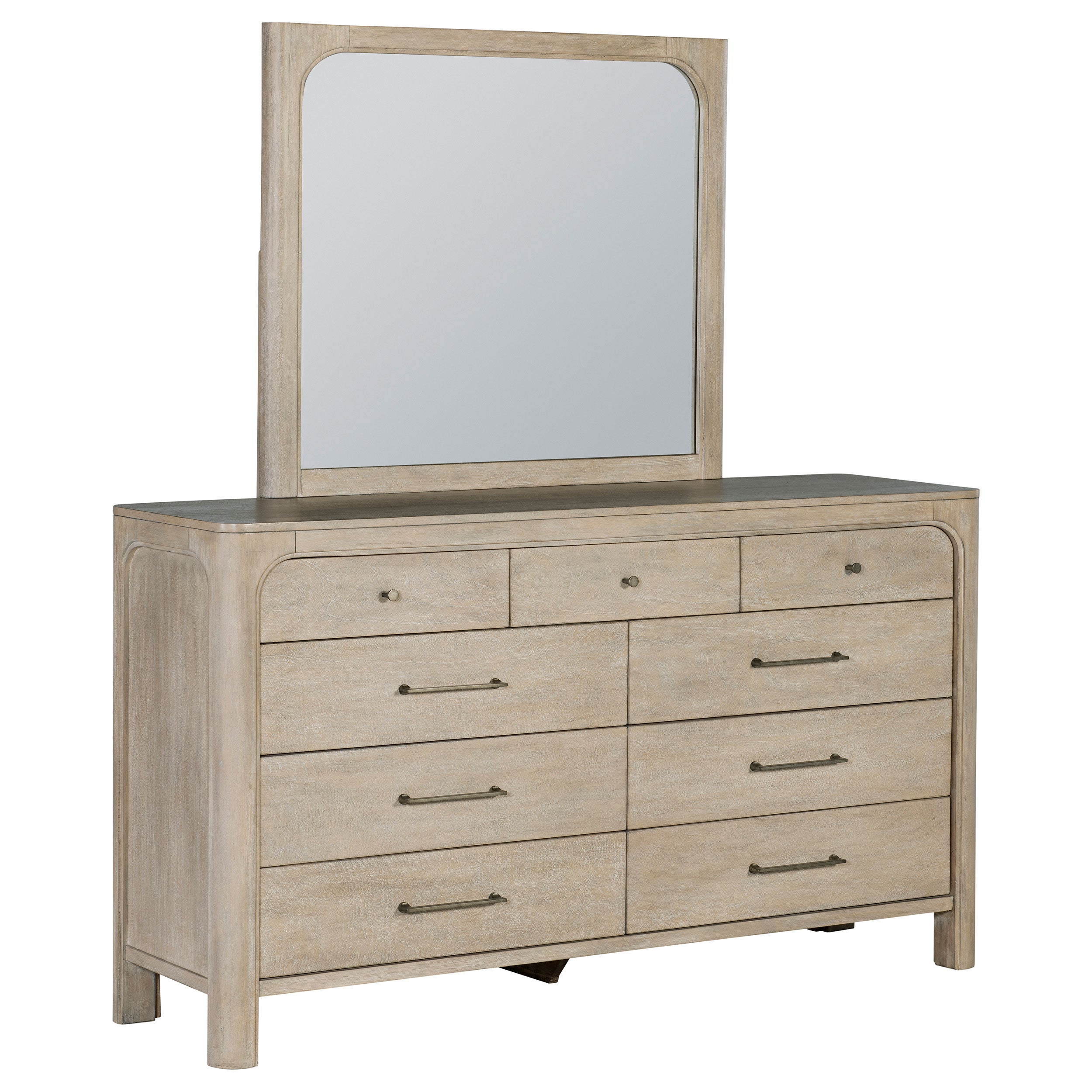 Solano 9-drawer Bedroom Dresser with Mirror Weathered Mango — view 1