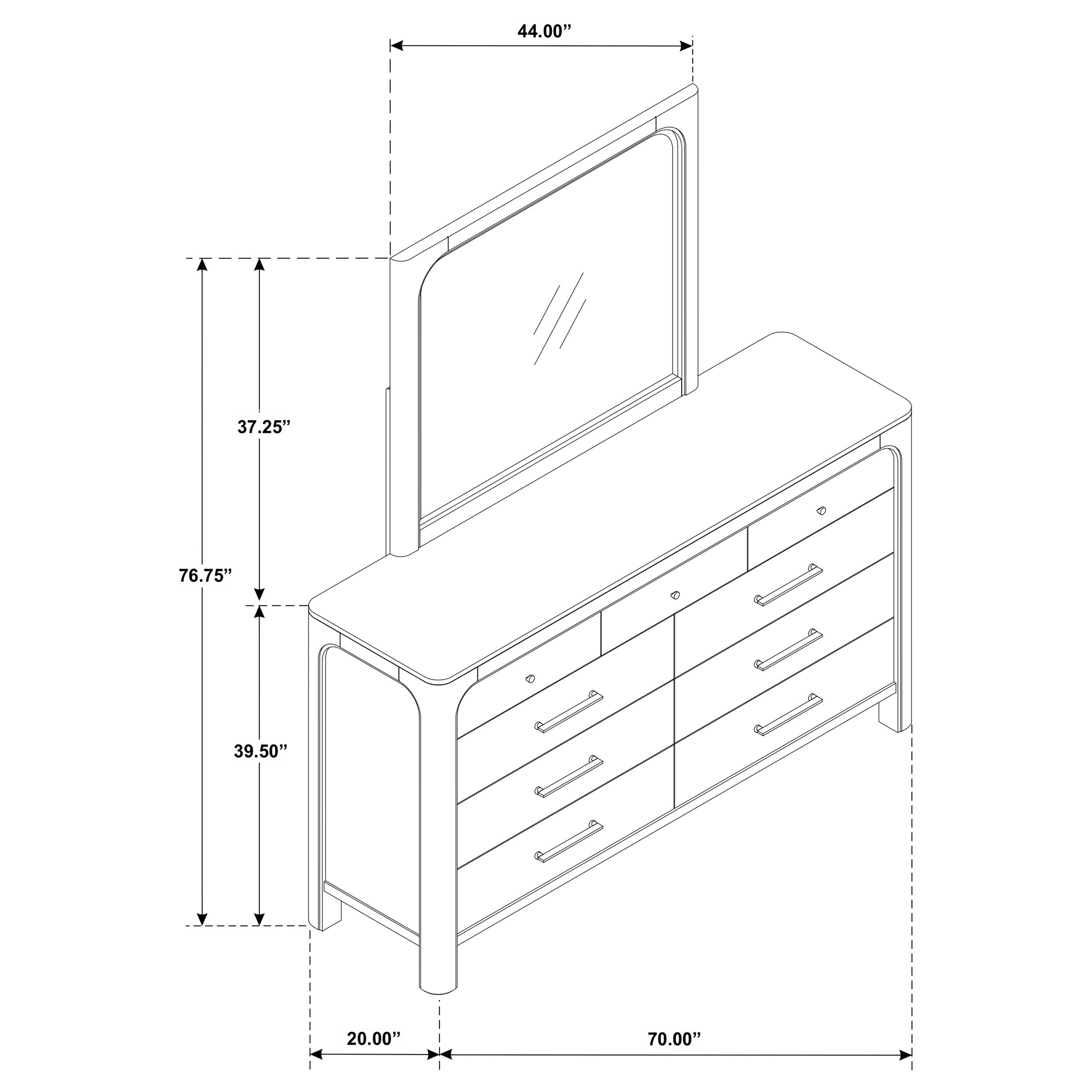 Solano 9-drawer Bedroom Dresser with Mirror Weathered Mango — view 14