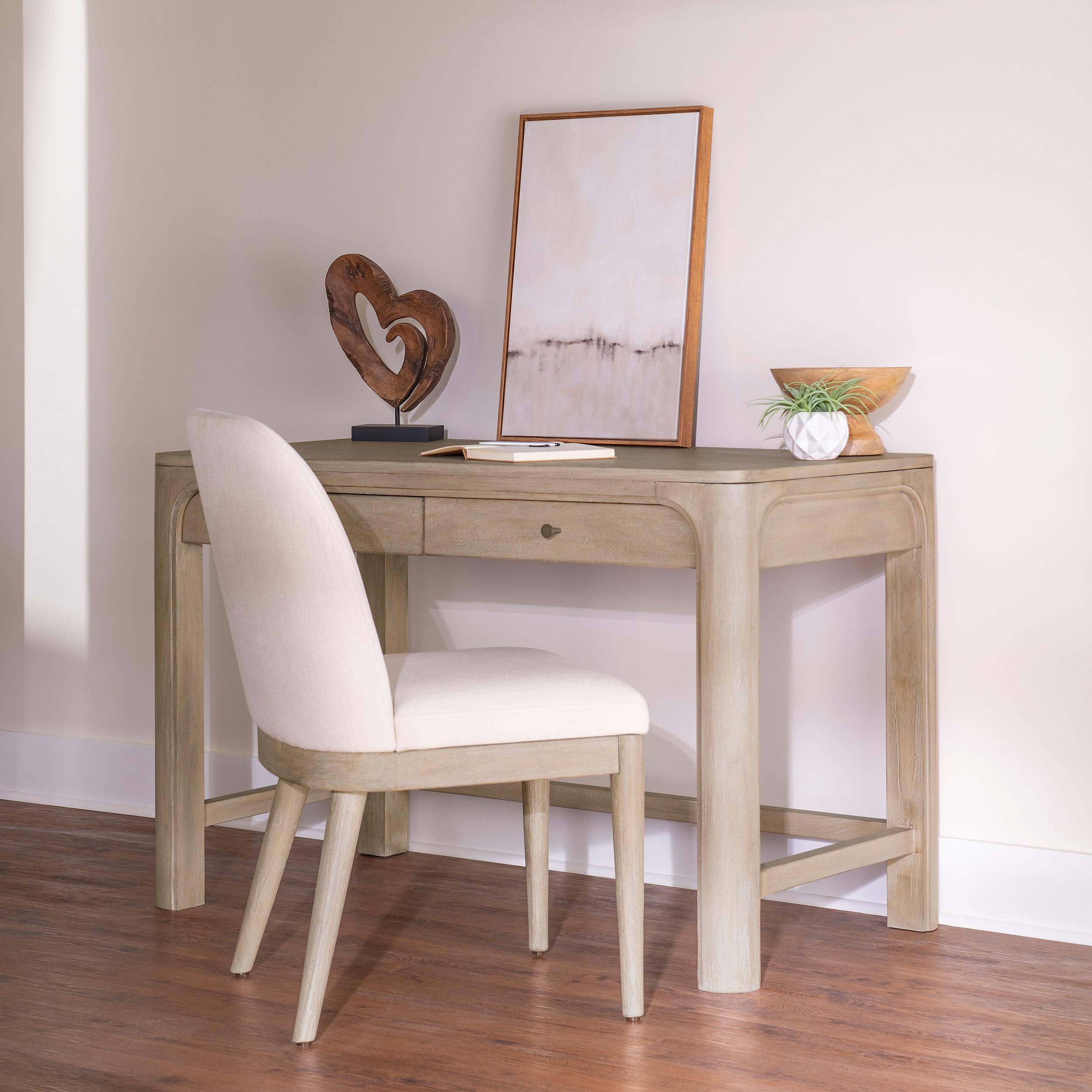 Solano 2-drawer Makeup Table Vanity Desk Weathered Mango — view 13