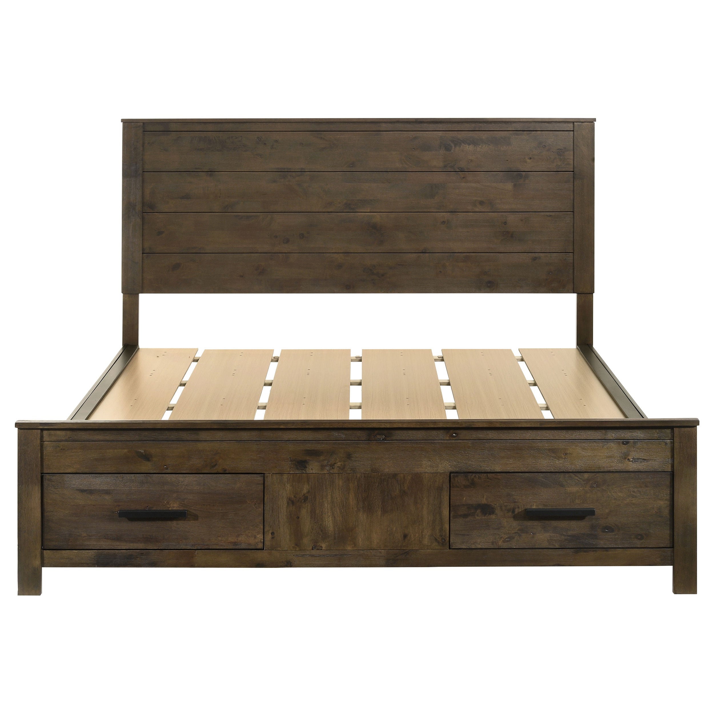 Woodmont California King Storage Bed Rustic Golden Brown — view 4