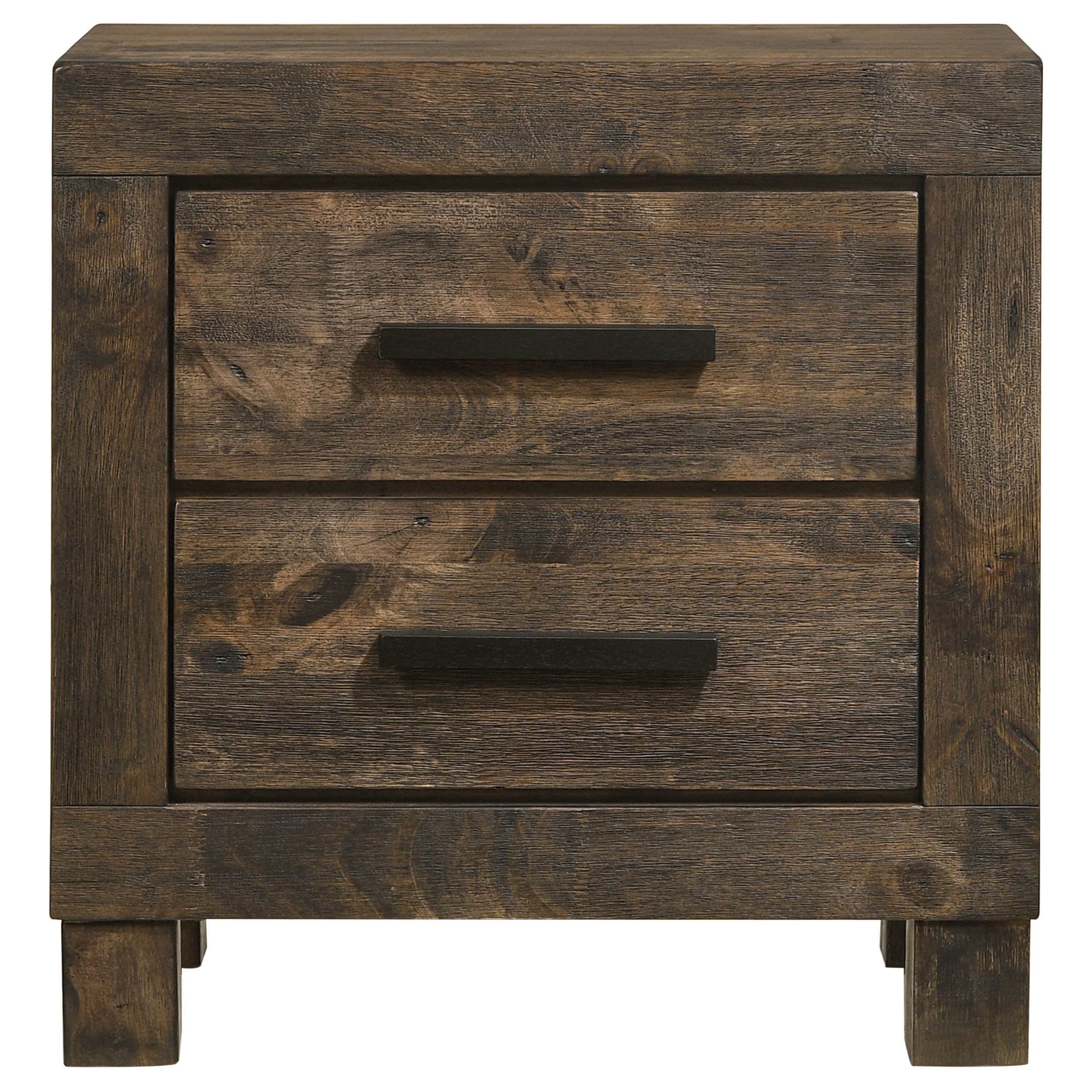 Woodmont 2-drawer Nightstand Rustic Golden Brown — view 3
