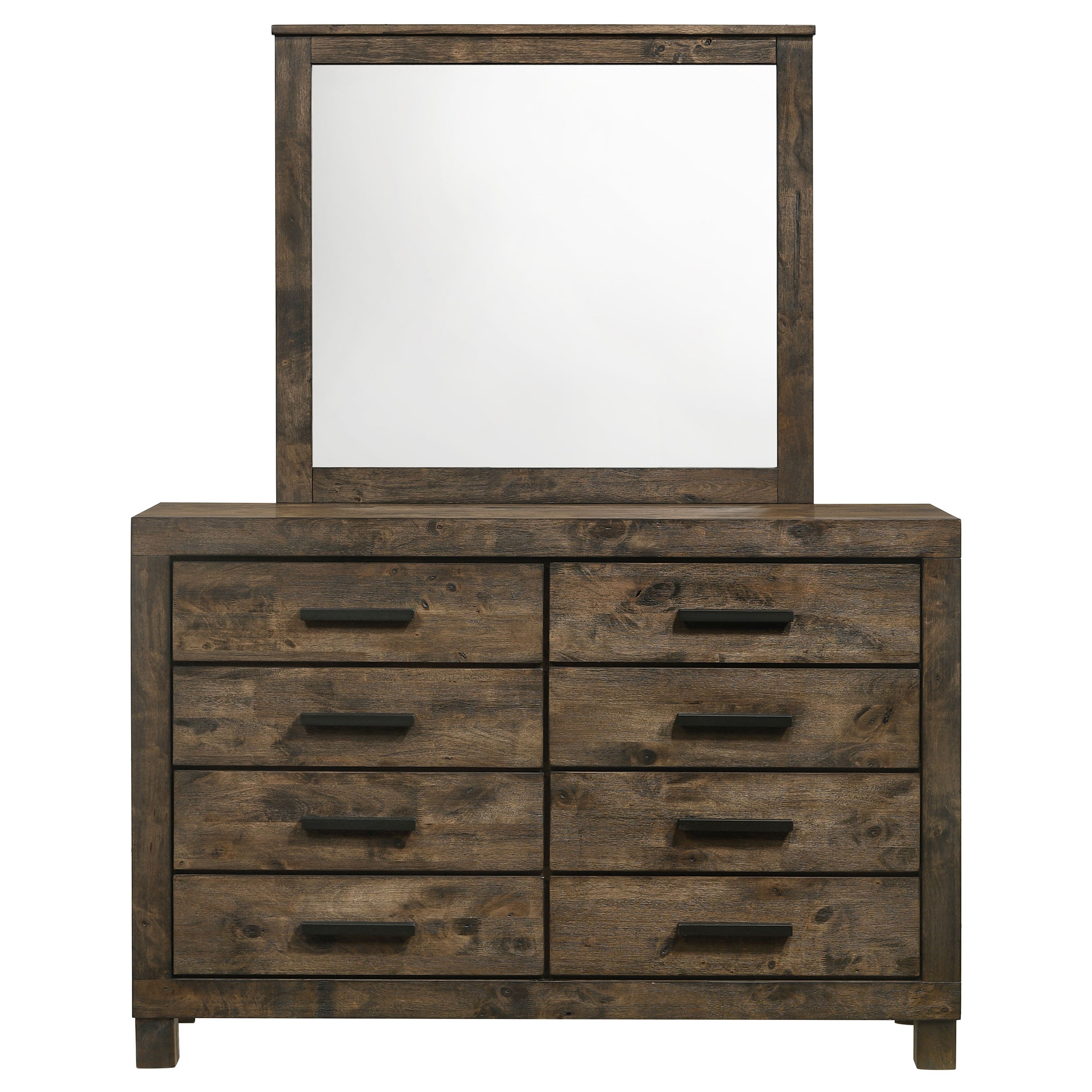 Woodmont 8-drawer Dresser with Mirror Rustic Golden Brown — view 3