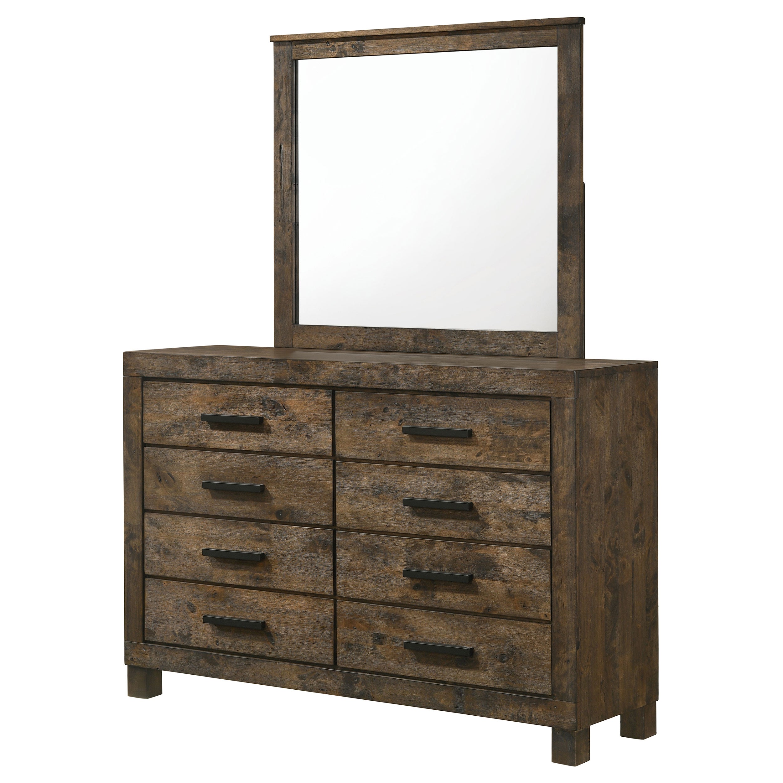 Woodmont 8-drawer Dresser with Mirror Rustic Golden Brown — view 4
